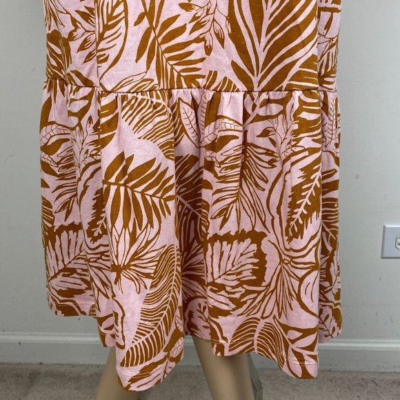UGG Koolaburra Tropical Leaf Leaves Print Pink Brown Women's L Lounge Dress - Picture 3 of 6
